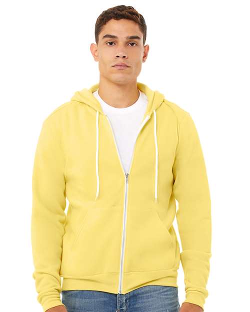 BELLA + CANVAS 3739 - Unisex Sponge Fleece Full-Zip Hoodie Sweatshirt - Yellow