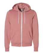 BELLA + CANVAS 3739 - Unisex Sponge Fleece Full-Zip Hoodie Sweatshirt - Heather Mauve