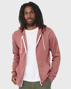 BELLA + CANVAS 3739 - Unisex Sponge Fleece Full-Zip Hoodie Sweatshirt - Heather Mauve