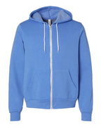 BELLA + CANVAS 3739 - Unisex Sponge Fleece Full-Zip Hoodie Sweatshirt - Heather Columbia Blue