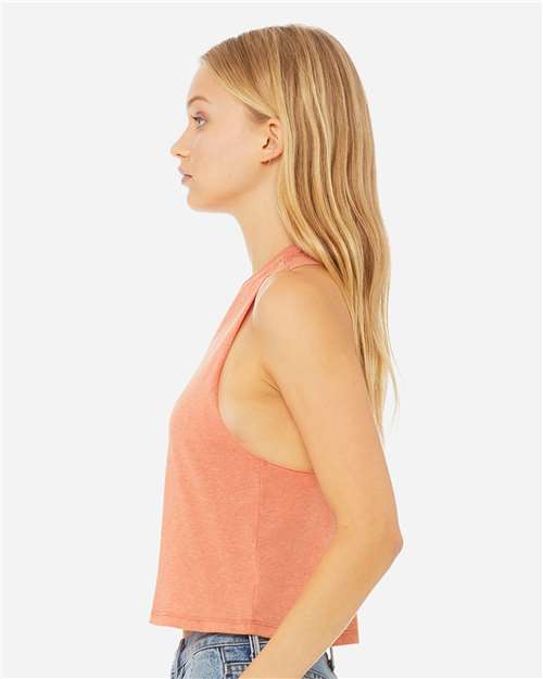 BELLA + CANVAS 6682 - Women's Racerback Crop Tank - Heather Sunset