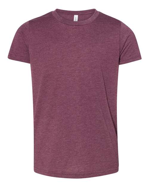 BELLA + CANVAS 3413Y - Youth Triblend Tee - Maroon Triblend