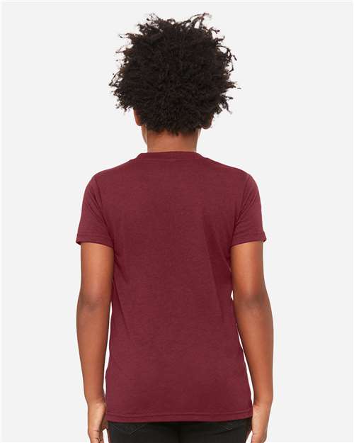 BELLA + CANVAS 3413Y - Youth Triblend Tee - Maroon Triblend