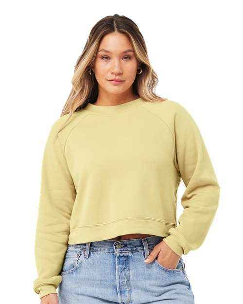 BELLA + CANVAS 7505 - Women's Crop Raglan Crewneck Sweatshirt