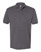 Hanes 054X - Men's EcoSmart® Jersey Polo — Charcoal Heather (flat)