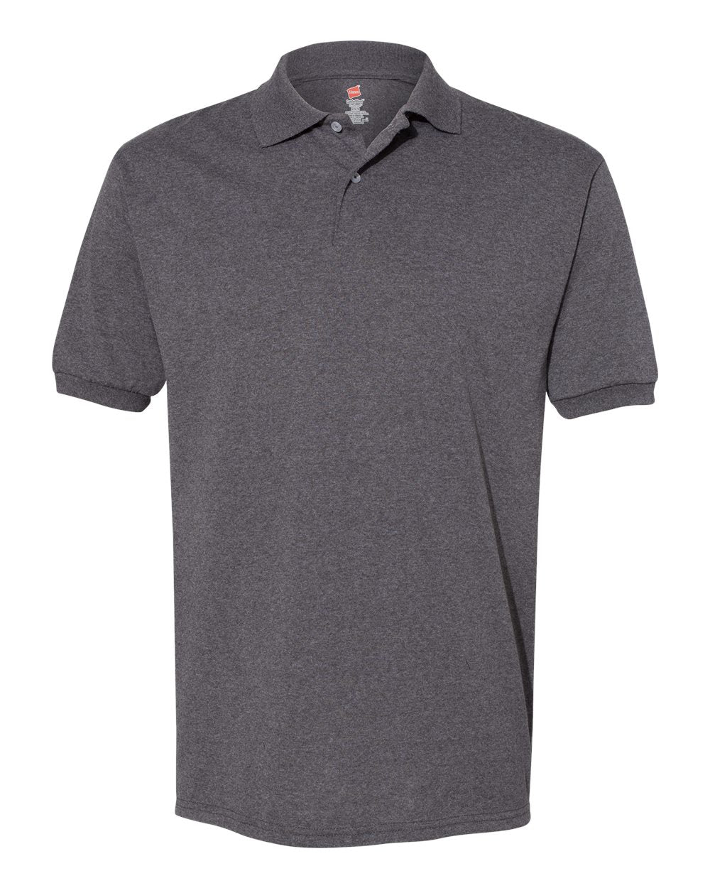 Hanes 054X - Men's EcoSmart® Jersey Polo — Charcoal Heather (flat)