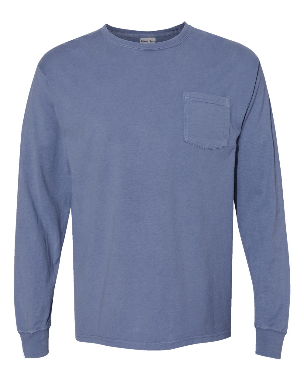 ComfortWash by Hanes GDH250 - Unisex Garment-Dyed Long Sleeve T-Shirt With a Pocket — Saltwater (flat)