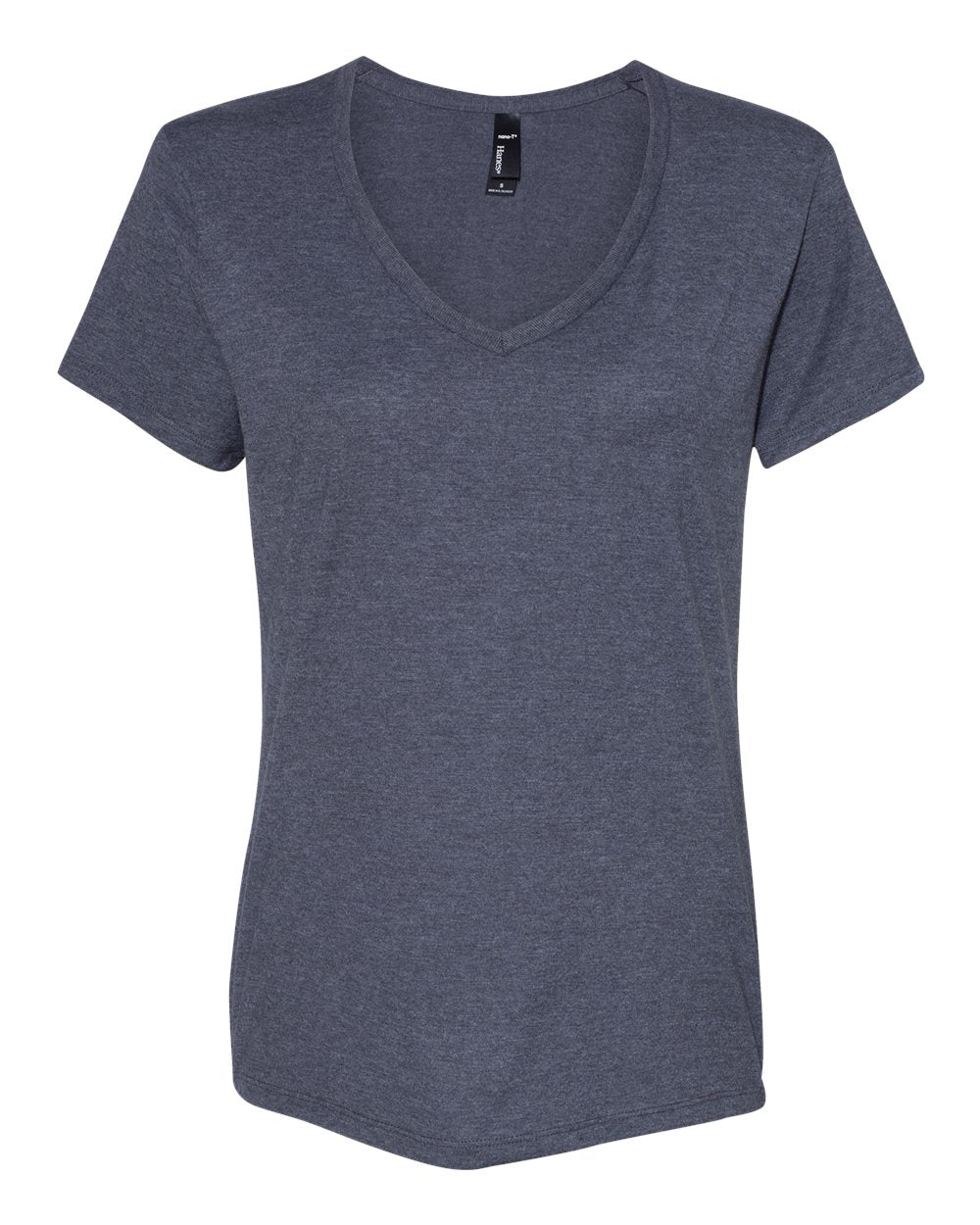 Hanes S04V - Women's Perfect-T V-Neck T-Shirt — Charcoal Heather (flat)