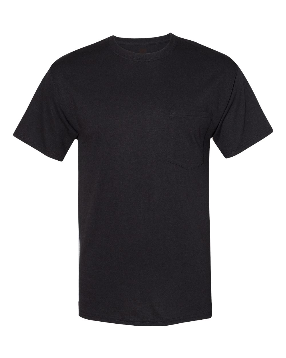 Hanes W110 - Unisex Workwear Pocket T-Shirt — Black (flat)