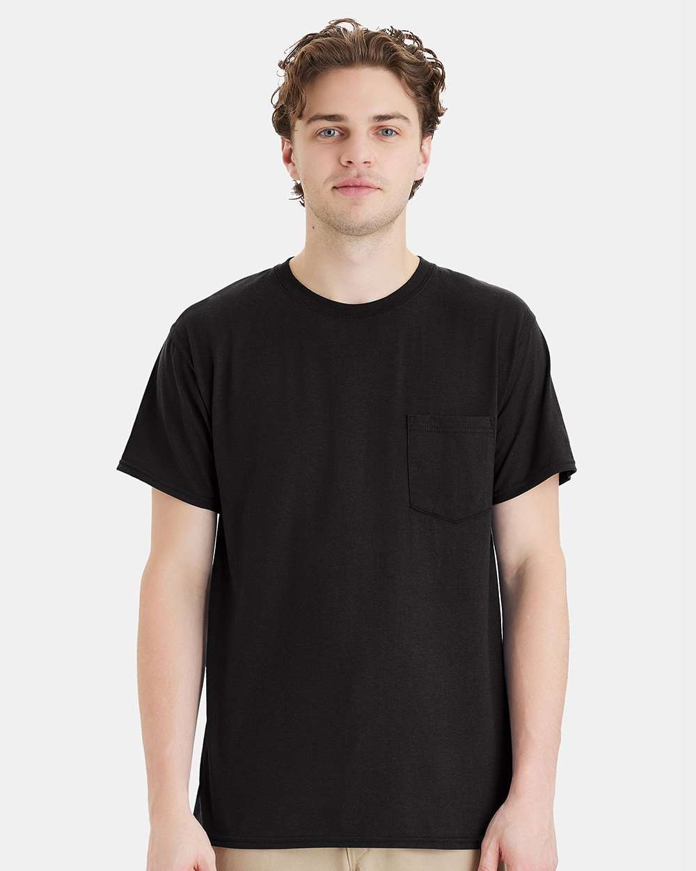 Hanes W110 - Unisex Workwear Pocket T-Shirt — Black
