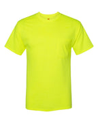 Hanes W110 - Unisex Workwear Pocket T-Shirt — Safety Green (flat)