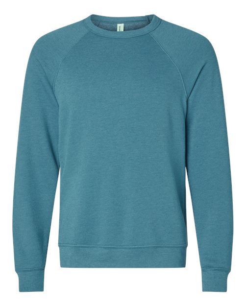 BELLA + CANVAS 3901 - Unisex Sponge Fleece Raglan Crewneck Sweatshirt - Heather Deep Teal