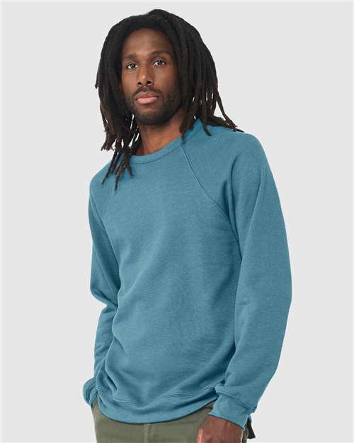 BELLA + CANVAS 3901 - Unisex Sponge Fleece Raglan Crewneck Sweatshirt - Heather Deep Teal