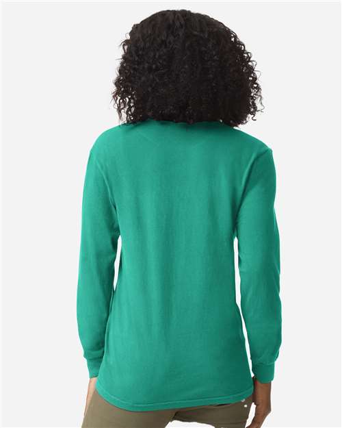 Comfort Colors 4410 - Unisex Garment-Dyed Heavyweight Long Sleeve Pocket T-Shirt - Island Green