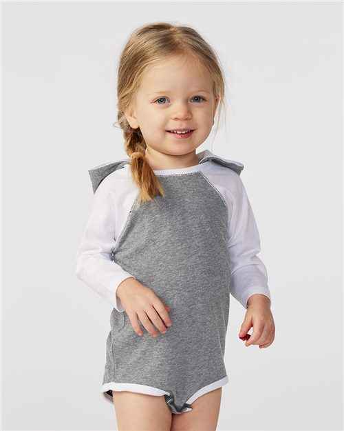 Rabbit Skins 4418 - Infant Fine Jersey Character Hooded Long Sleeve Bodysuit with Ears