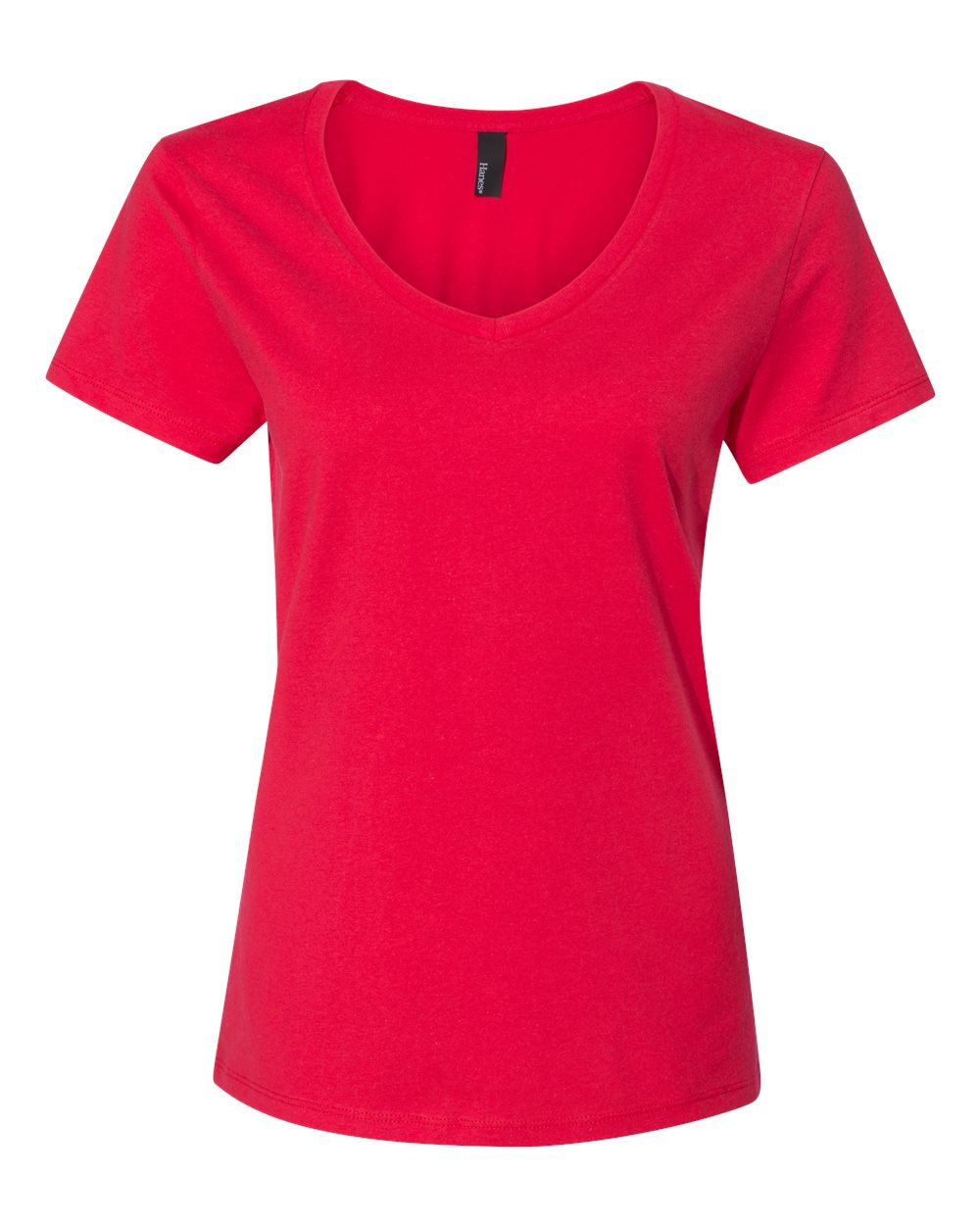 Hanes S04V - Women's Perfect-T V-Neck T-Shirt — Athletic Red (flat)