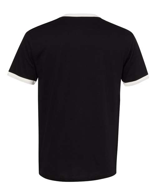 Next Level 3604 - Unisex Cotton Ringer T-Shirt - Black/ Natural
