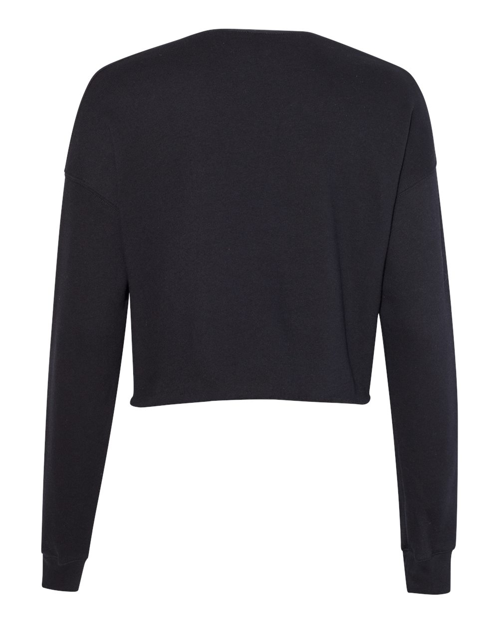 BELLA + CANVAS 7503 — Women's Crop Crewneck Sweatshirt — Black (flat)
