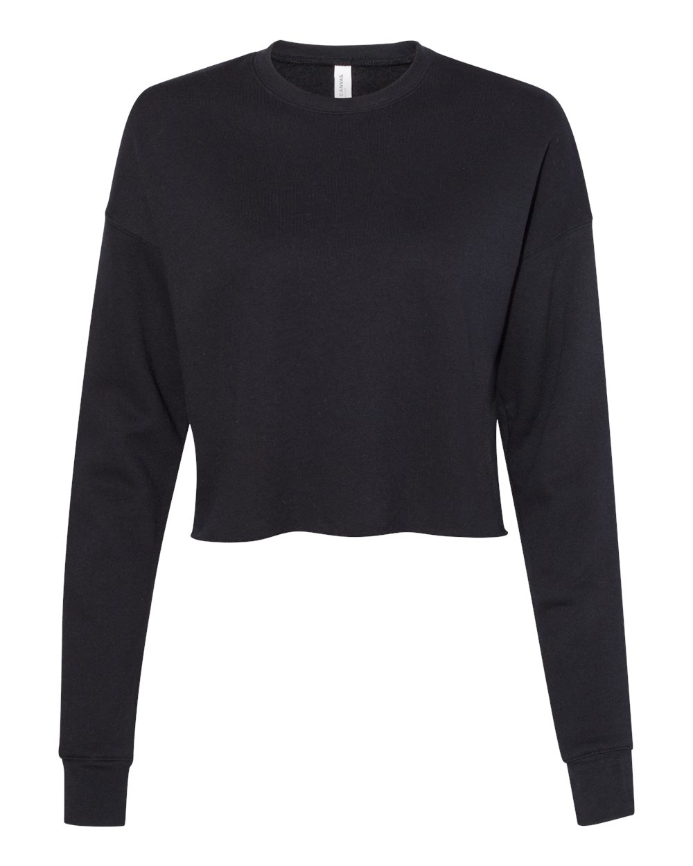 BELLA + CANVAS 7503 — Women's Crop Crewneck Sweatshirt — Black