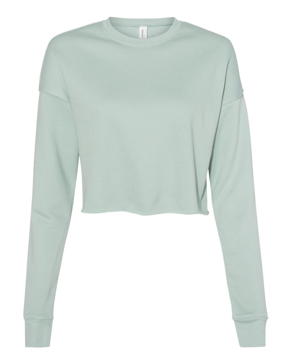 BELLA + CANVAS 7503 — Women's Crop Crewneck Sweatshirt — Dusty Blue (flat)