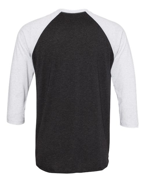 Next Level 6051 - Unisex Triblend Three-Quarter Raglan T-Shirt - Heather White/ Vintage Black