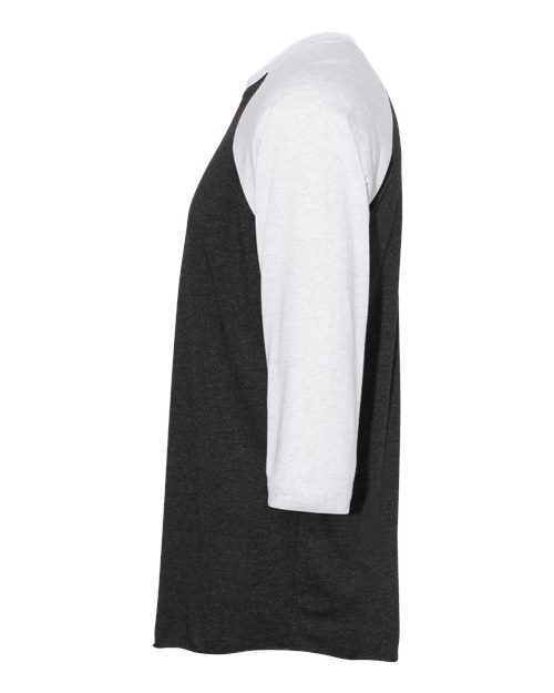 Next Level 6051 - Unisex Triblend Three-Quarter Raglan T-Shirt - Heather White/ Vintage Black