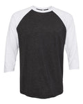 Next Level 6051 - Unisex Triblend Three-Quarter Raglan T-Shirt - Heather White/ Vintage Black