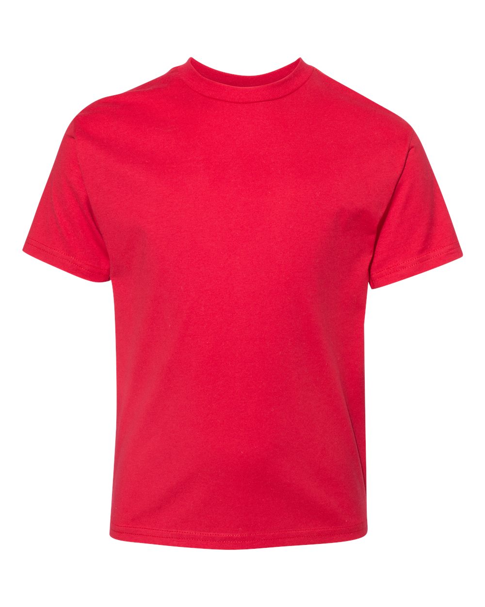 Hanes 498Y - Youth Perfect-T T-Shirt — Athletic Red (flat)