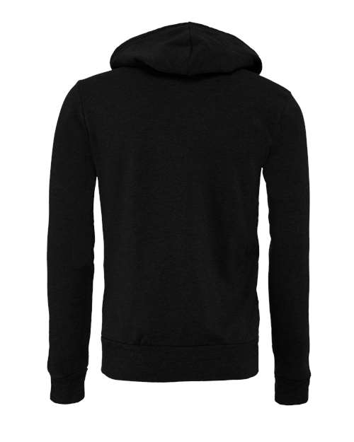 BELLA + CANVAS 3739 - Unisex Sponge Fleece Full-Zip Hoodie Sweatshirt - Black Heather