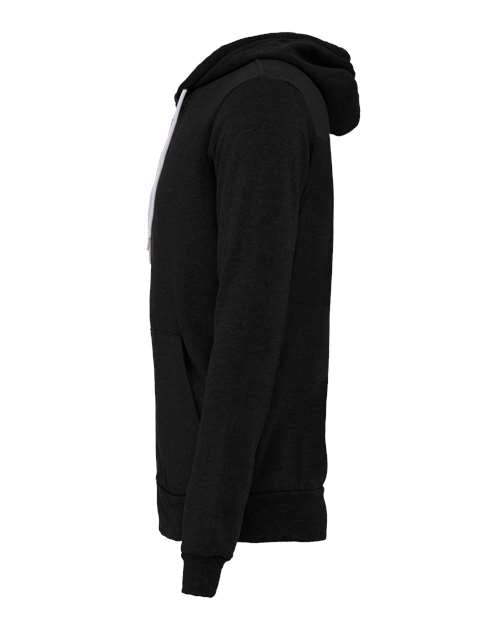 BELLA + CANVAS 3739 - Unisex Sponge Fleece Full-Zip Hoodie Sweatshirt - Black Heather
