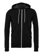 BELLA + CANVAS 3739 - Unisex Sponge Fleece Full-Zip Hoodie Sweatshirt - Black Heather