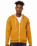 BELLA + CANVAS 3739 - Unisex Sponge Fleece Full-Zip Hoodie Sweatshirt - Heather Mustard