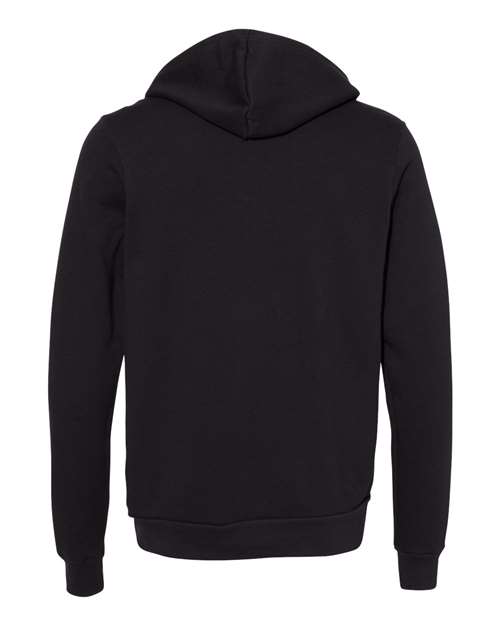 BELLA + CANVAS 3739 - Unisex Sponge Fleece Full-Zip Hoodie Sweatshirt - DTG Black