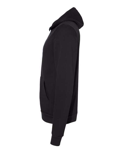 BELLA + CANVAS 3739 - Unisex Sponge Fleece Full-Zip Hoodie Sweatshirt - DTG Black
