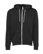 BELLA + CANVAS 3739 - Unisex Sponge Fleece Full-Zip Hoodie Sweatshirt - DTG Dark Grey