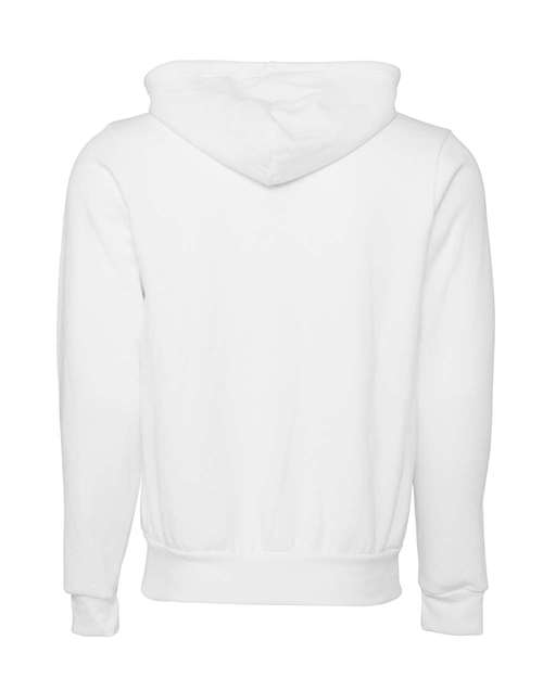 BELLA + CANVAS 3739 - Unisex Sponge Fleece Full-Zip Hoodie Sweatshirt - DTG White