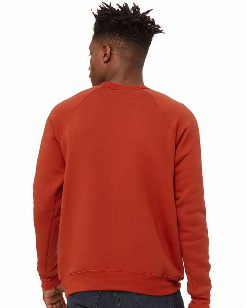 BELLA + CANVAS 3901 - Unisex Sponge Fleece Raglan Crewneck Sweatshirt - Brick