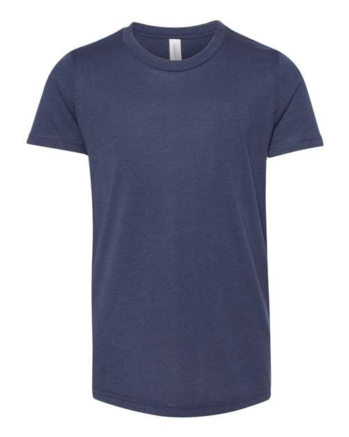 BELLA + CANVAS 3413Y - Youth Triblend Tee - Solid Navy Triblend
