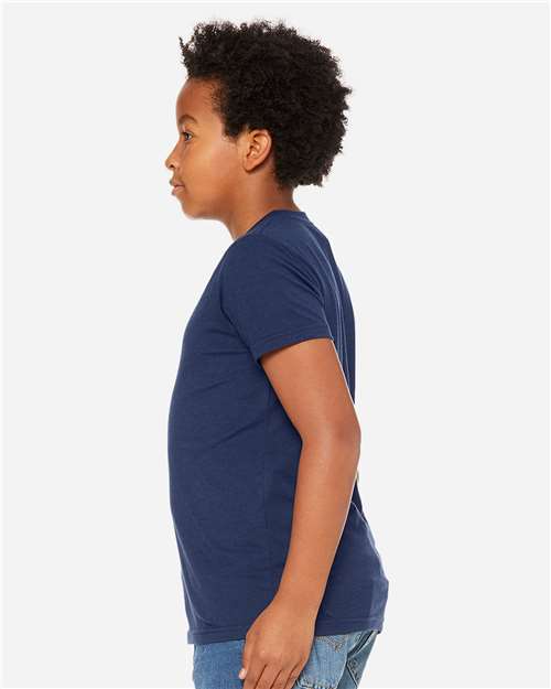 BELLA + CANVAS 3413Y - Youth Triblend Tee - Solid Navy Triblend