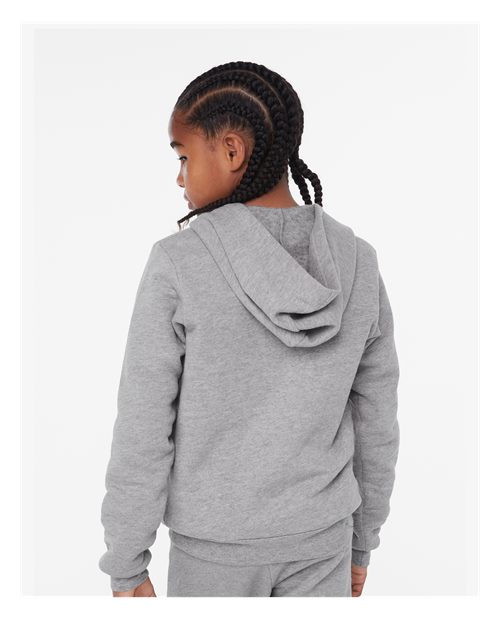 BELLA + CANVAS 3739Y - Youth Sponge Fleece Full-Zip Hoodie Sweatshirt - Athletic Heather