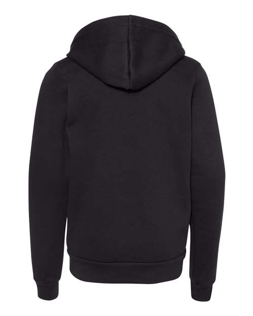 BELLA + CANVAS 3739Y - Youth Sponge Fleece Full-Zip Hoodie Sweatshirt - Black