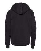 BELLA + CANVAS 3739Y - Youth Sponge Fleece Full-Zip Hoodie Sweatshirt - Black