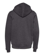 BELLA + CANVAS 3739Y - Youth Sponge Fleece Full-Zip Hoodie Sweatshirt - Dark Grey Heather