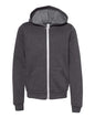 BELLA + CANVAS 3739Y - Youth Sponge Fleece Full-Zip Hoodie Sweatshirt - Dark Grey Heather