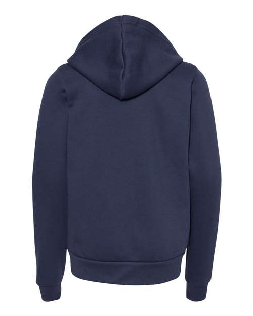 BELLA + CANVAS 3739Y - Youth Sponge Fleece Full-Zip Hoodie Sweatshirt - Navy