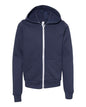 BELLA + CANVAS 3739Y - Youth Sponge Fleece Full-Zip Hoodie Sweatshirt - Navy