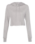 BELLA + CANVAS 8512 — Women’s Triblend Crop Long Sleeve Hoodie Tee — Athletic Grey Triblend