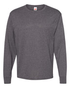 Hanes 5286 - Essential-T Long Sleeve T-Shirt — Charcoal Heather (flat)