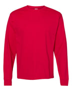 Hanes 5286 - Essential-T Long Sleeve T-Shirt — Deep Red (flat)
