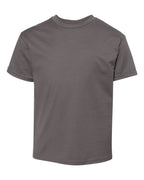 Hanes 498Y - Youth Perfect-T T-Shirt — Smoke Grey (flat)